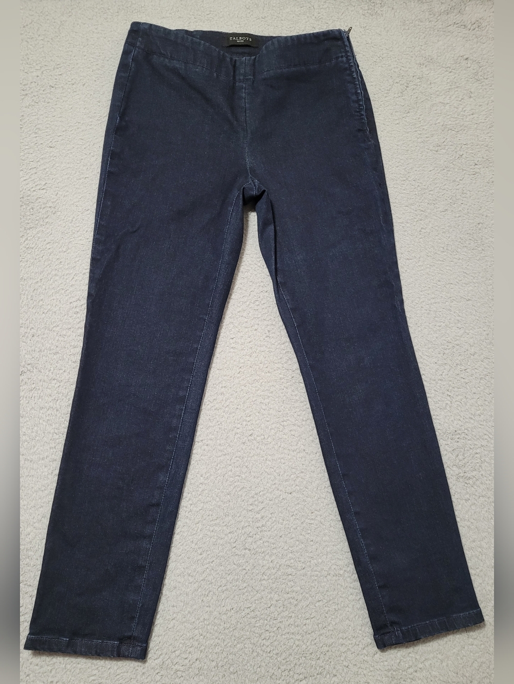 Talbots Petites Slim Ankle Denim Pants Side Zip Size 4P